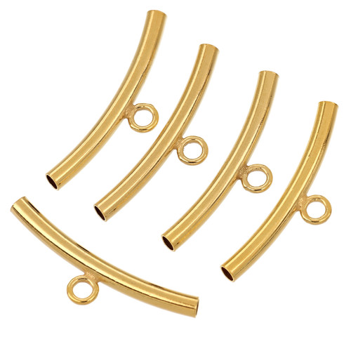 14K Gold Filled Curved Tube W/Ring 2x20mm 2Pc 14K Gold Filled Curved Tube W/Ring 2x20mm 2Pc