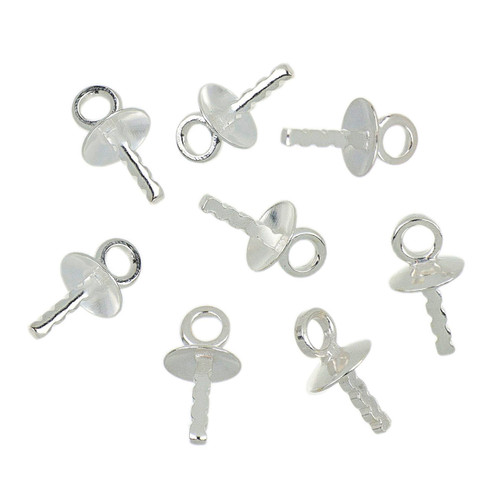 Sterling Silver Cup and Peg 3mm - 4 Pcs