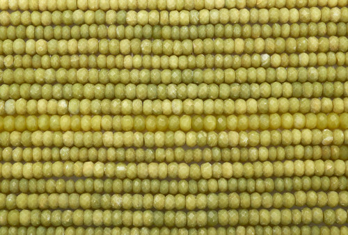 Faceted Rondelle Gemstone Beads 6mm 15 1/2 IN Strand-Olive Jade