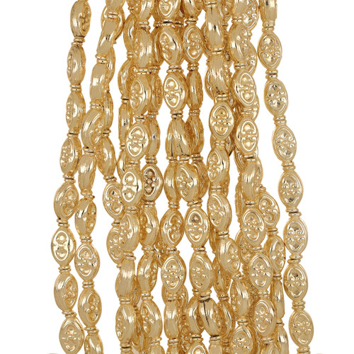 Gold Colored Oval Metal Beads