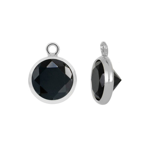 1 Pair Bag Of 4 mm Sterling Silver Black CZ Drops