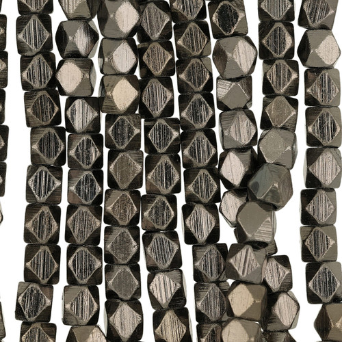 Faceted Gunmetal Colored Beads