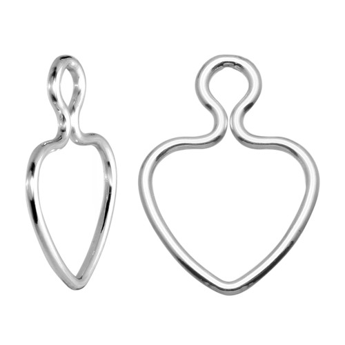Sterling Silver Wire Heart Charm With Ring Sterling Silver Wire Heart Charm With Ring