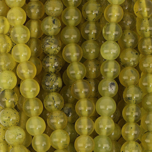 Round Smooth Beads 6mm 15 In Strand- Natural Olive Jade