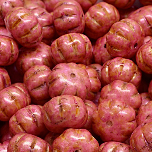 8x11 mm Pumpkin Pressed Czech Glass Beads