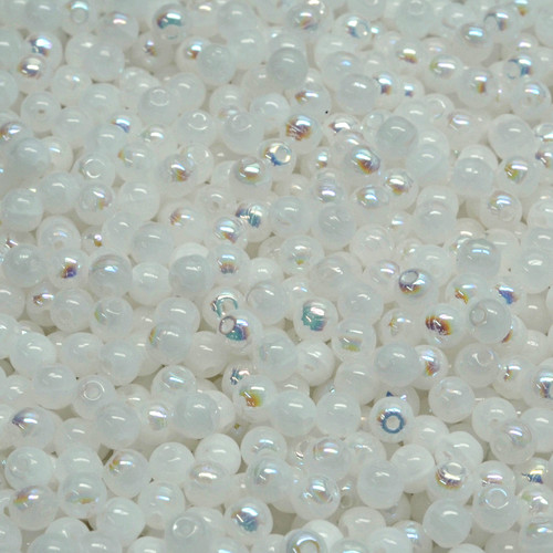 43 Pcs 3mm Czech Round Druk Glass Beads -White Opal