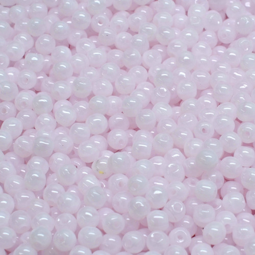 43 Pcs 3mm Czech Round Druk Glass Beads - Light Pink