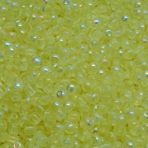 43 Pcs 3mm Czech Round Druk Glass Beads -Light Iridescent Yellow