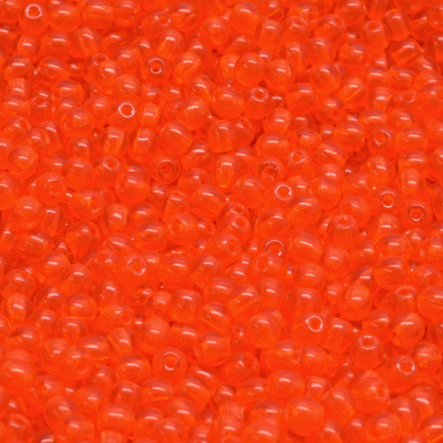 43 Pcs 3mm Czech Round Druk Glass Beads -Clear Dark Orange