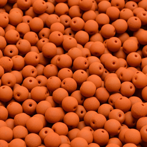 32 Pcs 4mm Czech Round Druk Glass Beads -Matte Orange