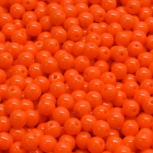 32 Pcs 4mm Czech Round Druk Glass Beads -Bright Orange