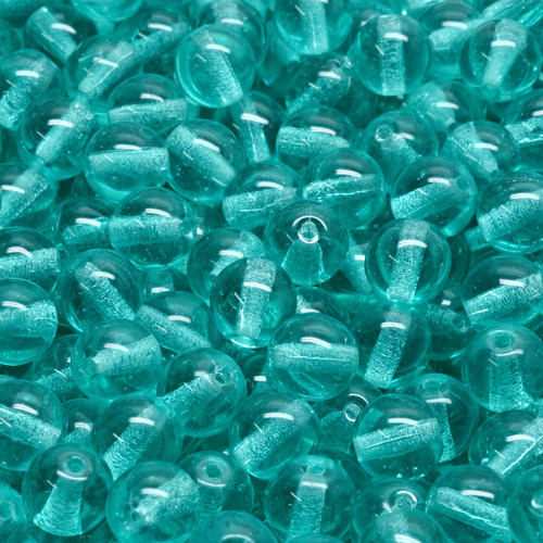 Czech Round Druk Glass Beads 21 Pcs 6mm - Crystal Teal