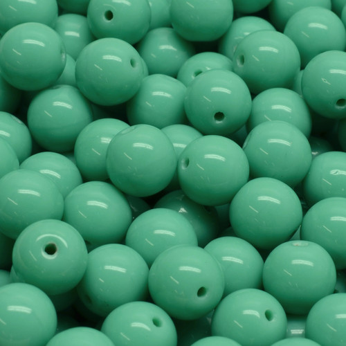 16 Pcs 8mm Czech Round Druk Glass Beads -Dark Seafoam