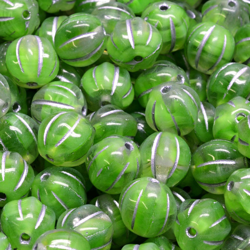 8mm Melon Pressed Czech Glass Beads