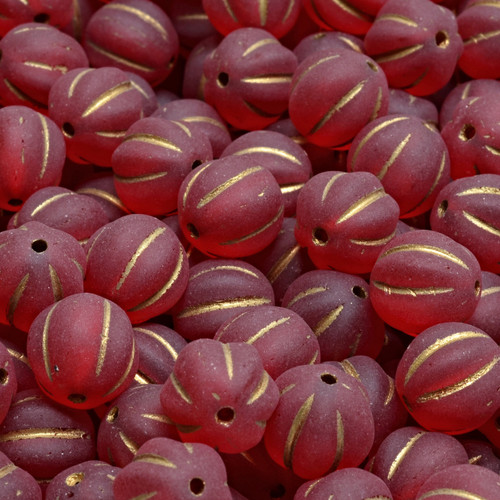 8mm Melon Pressed Czech Glass Bead