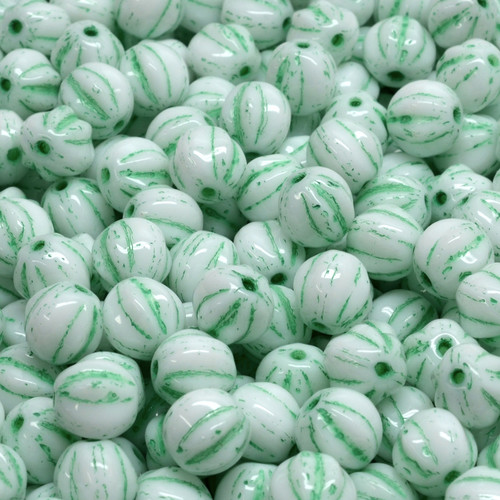 6mm Melon Pressed Czech Glass Beads