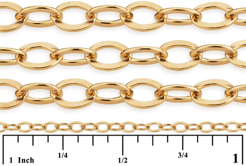 1 Foot of 1.7x2.1 mm 14K Gold Filled Flat Cable Chain