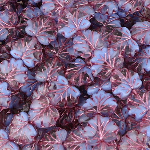 13x11mm Maple Leaf Pressed Czech Glass Beads