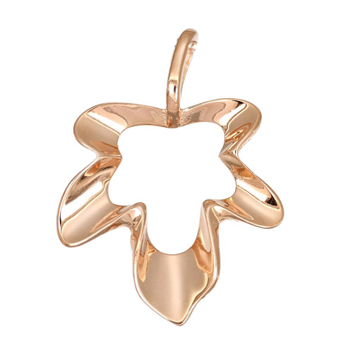 Sterling Silver Rose Gold Plated Leaf Pendant