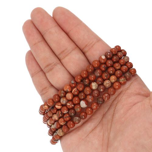 15 IN Strand 6 mm Red Jasper Round Smooth Gemstone Beads