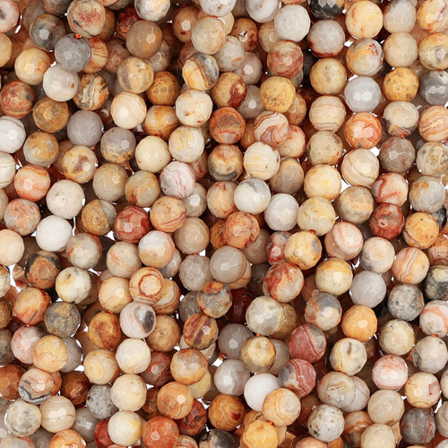 Natural Round Faceted Beads 6mm 15 In Strand-Crazy Lace Agate