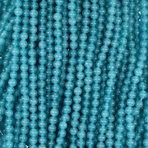 Dyed Blue Quartz 4mm Round Smooth Beads