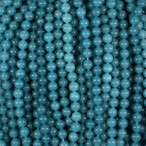 Dyed Blue Quartz 8mm Round Smooth Gemstone Beads