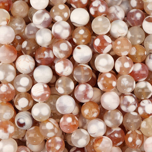 Dyed Agate Round Smooth Beads 10mm 15 In Strand-Tan