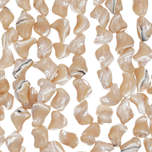12-15 MM Natural Mother of Pearl Twist Shaped Beads