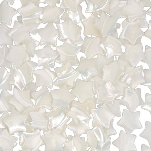 15 MM Bleach Mother of Pearl Star Beads