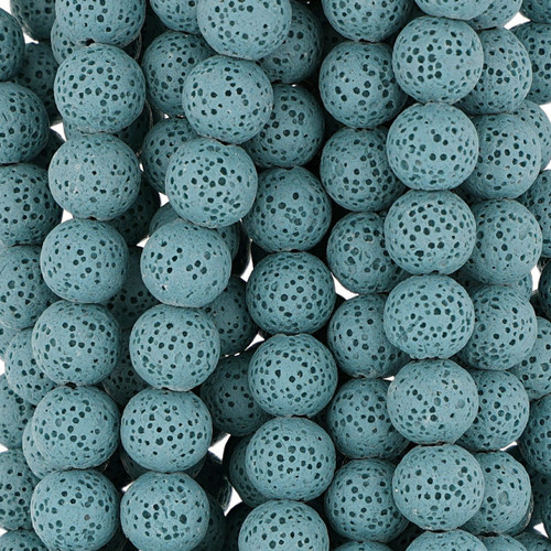 Light Blue Round Lava Rock Beads 6mm