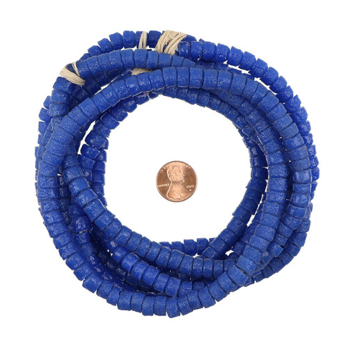 blue african glass krobo beads