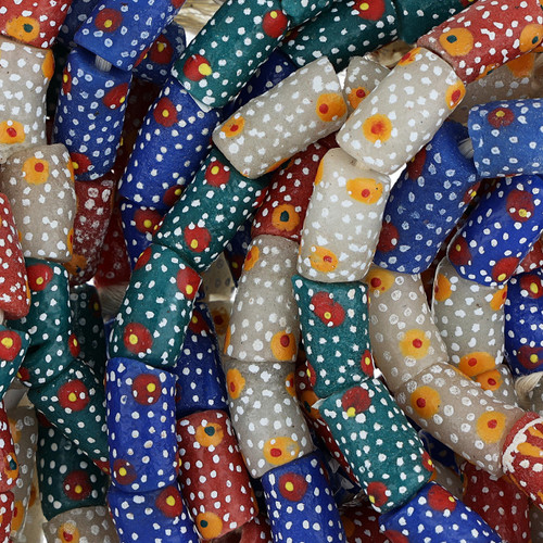 12mm Multicolored African Glass Krobo Beads 12mm Multicolored African Glass Krobo Beads