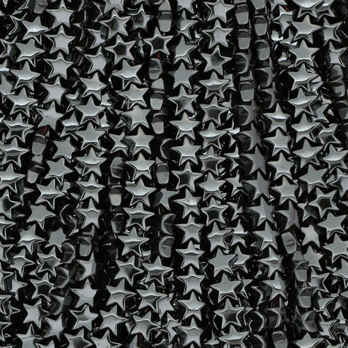 Hematite Star Shaped Gunmetal Colored Beads - 8 mm