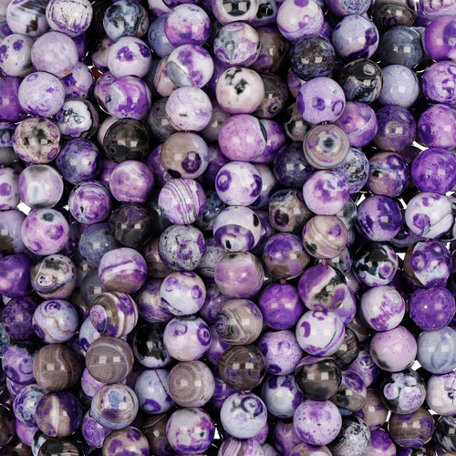 Dyed Agate Round Smooth Beads 10mm 15 In Strand-Purple