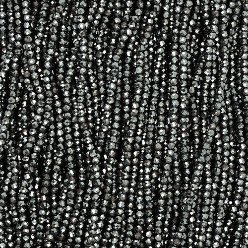 Hematite Round Faceted Gunmetal Colored Beads - 2 mm