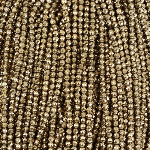 3mm Gold Colored Hematite Beads Round Faceted