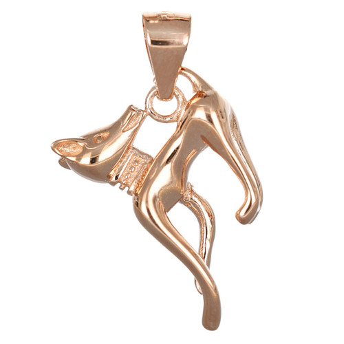 Sterling Silver Rose Gold Plated Dog Pendant