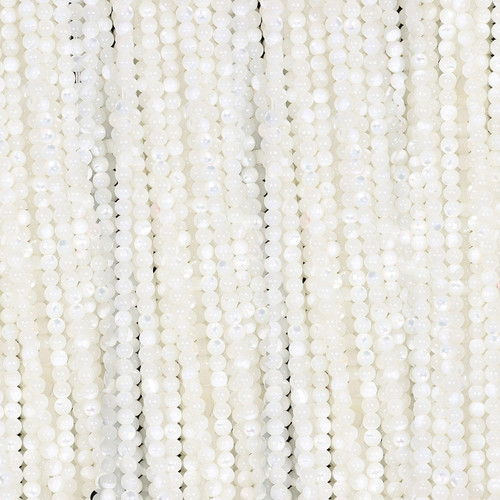 Bleached Mother of Pearl Round Beads 2mm Bleached Mother of Pearl Round Beads 2mm