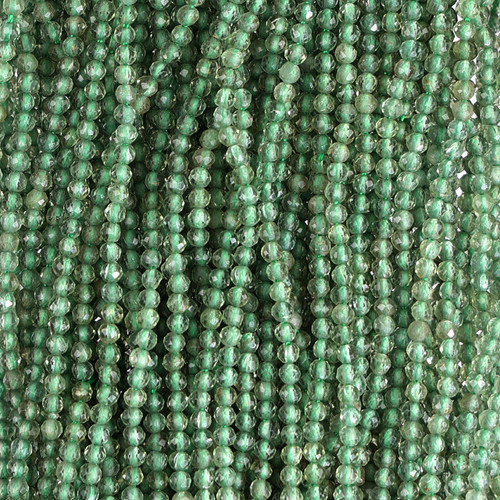 Green Apatite Round Faceted Beads 2mm