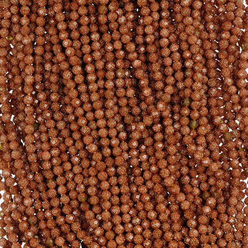 Goldstone Round Faceted Beads 3 mm