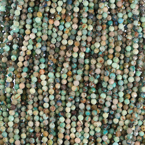 African Turquoise Round Faceted Beads