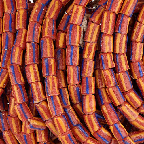 African Glass Krobo Beads 8 mm