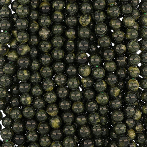 Round Smooth Beads 8mm 15 In Strand-Green Serpentine Jade