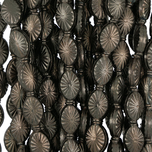 Gunmetal Colored Oval Metal Beads  15x9mm