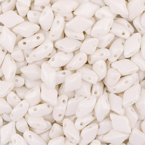 Gemduo™ Czech Glass Beads - Chalk White