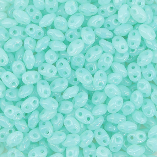 Miniduo™ Czech Glass Beads - Opal Green Aqua