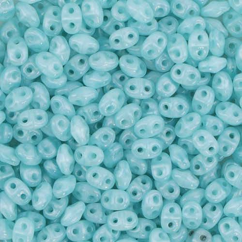 Miniduo™ Czech Glass Beads - Silk Blue Opal