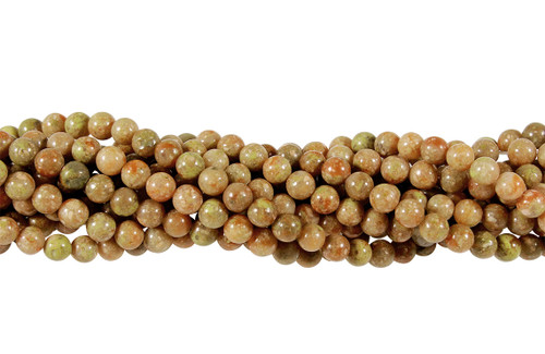 15 ½ Inch  6 mm Round Unakite Smooth Beads Approx. 64 Pcs