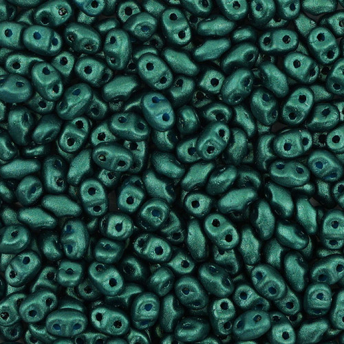 Miniduo™ Czech Glass Beads - Dark Green